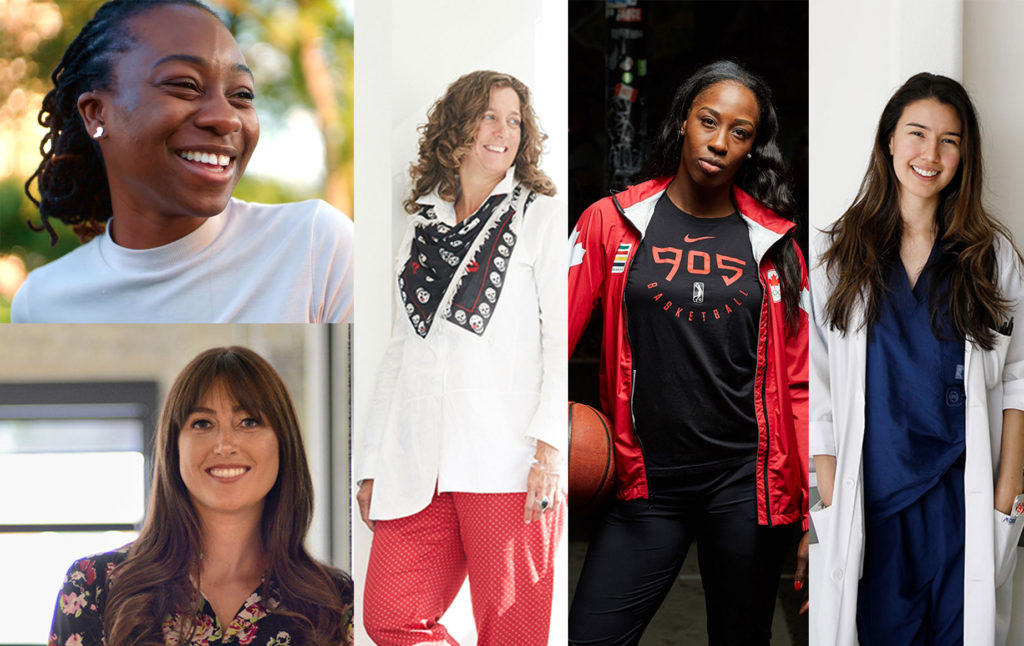 Portraits of the five women featured in the AMEX Breaking Barriers project